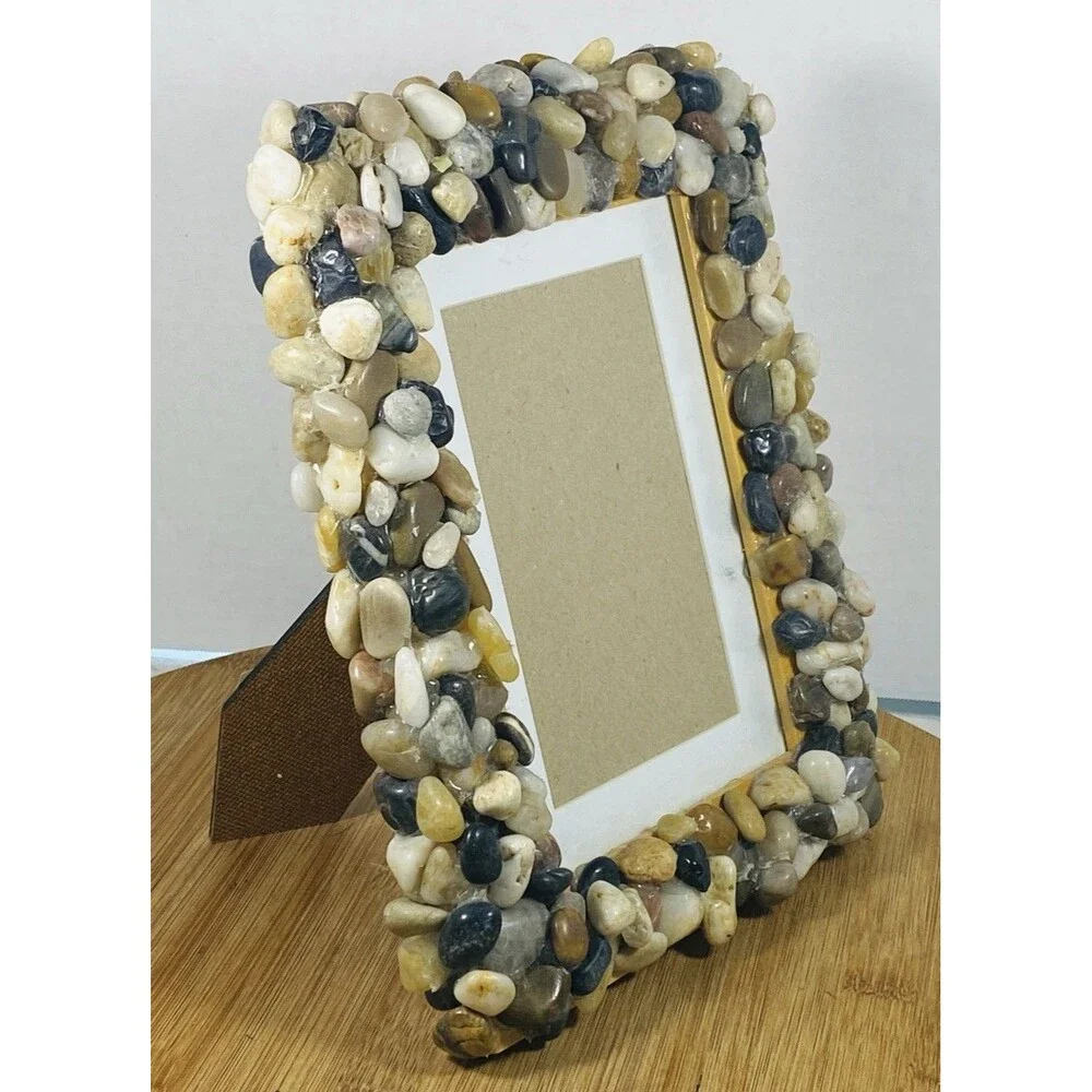Handmade Lake stone photo frame 10”x8” ( pic 6.5”x4.5”)